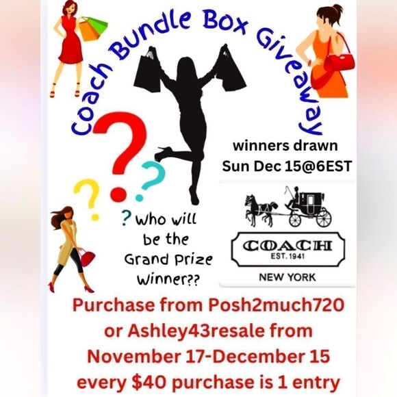 Coach Bundle Box Giftaway with Ashleyโ& Jen โค๏ธ๐๐ถ๐ถ๐ถ๐ถ๐ถ - Picture 1 of 11